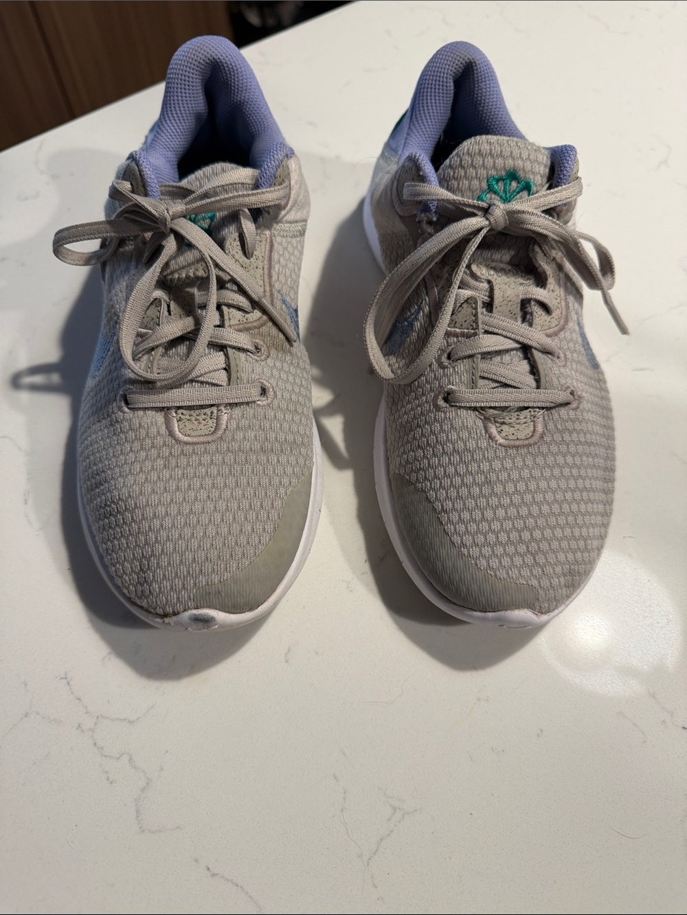 Nike Women's Athletic Sneakers in Light Gray with Lavender Lining